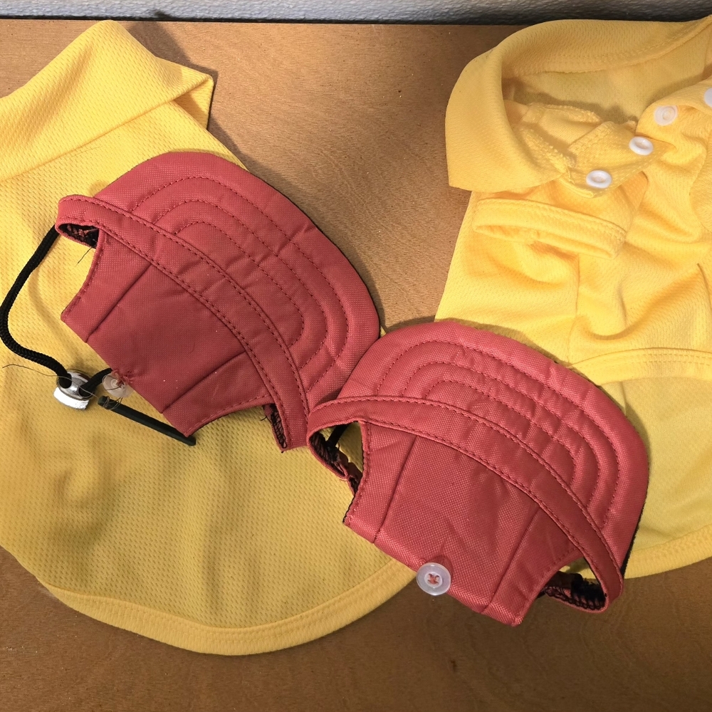 Sm & Med Sz Yellow Collared Shirts & Red Hats (Tweedle Dee Tweedle Dum Planned)